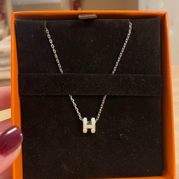 Hermes white silver mini pop h pendant - Picture 8 of 14